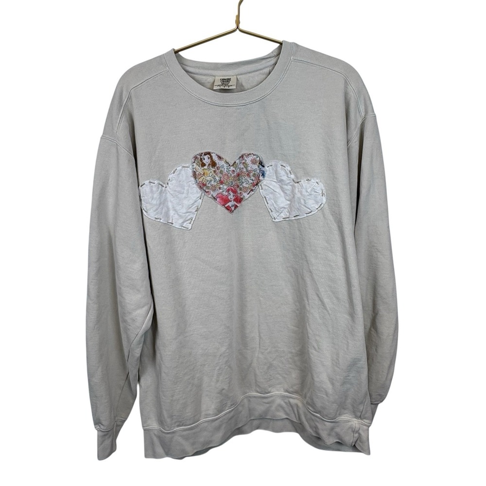 Homemade Comfort Colors‎ Disney Princess  Gray Sweatshirt Size Large